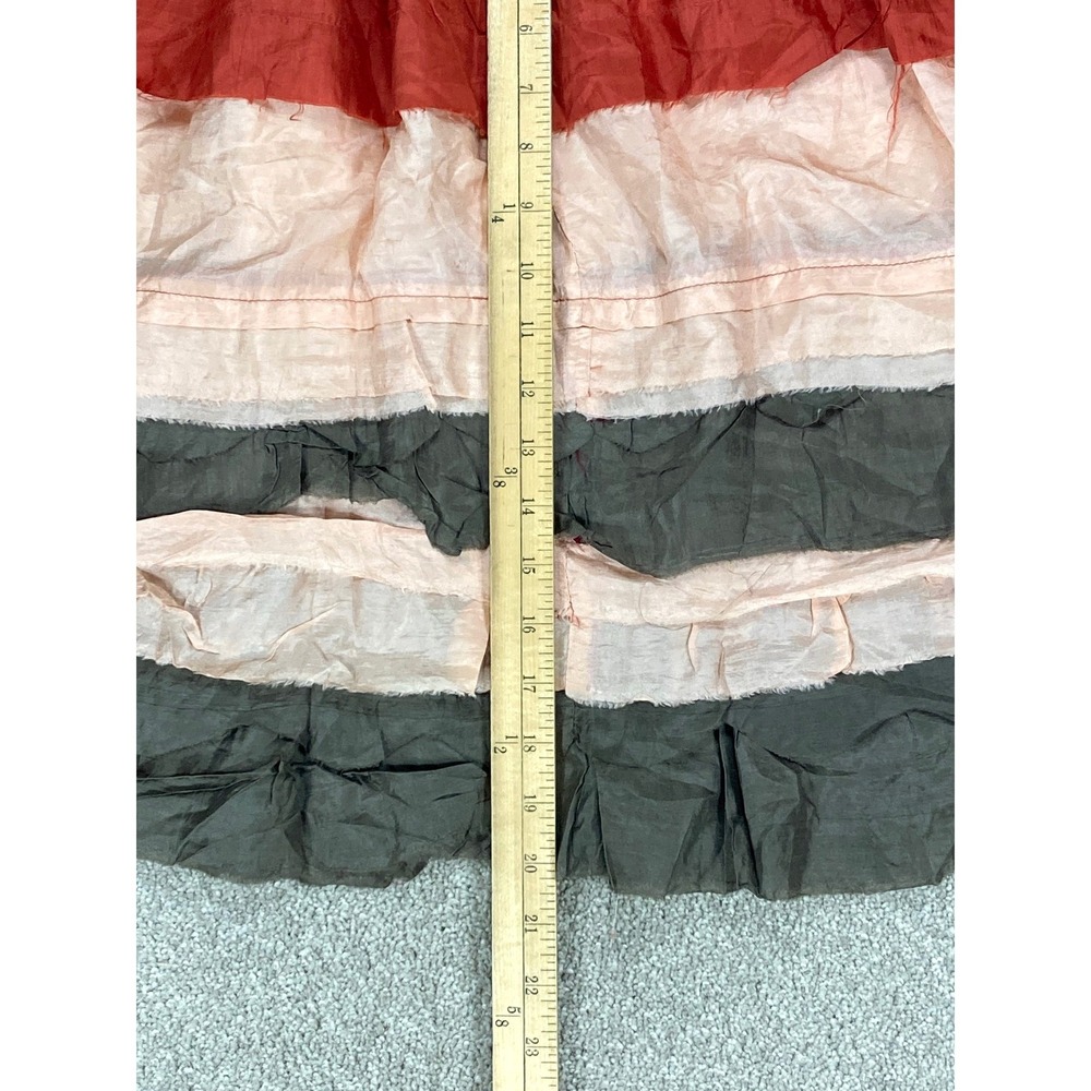 Chan Luu Tiered Silk Colorblock Skirt Womens S Multicolor Boho Ruffle Romantic - Picture 7 of 8